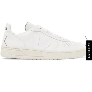 VEJA V-10  White Women’s Leather Sneakers.